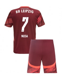 RB Leipzig Antonio Nusa #7 Replika Borta Kläder Barn 2024-25 Kortärmad (+ byxor)